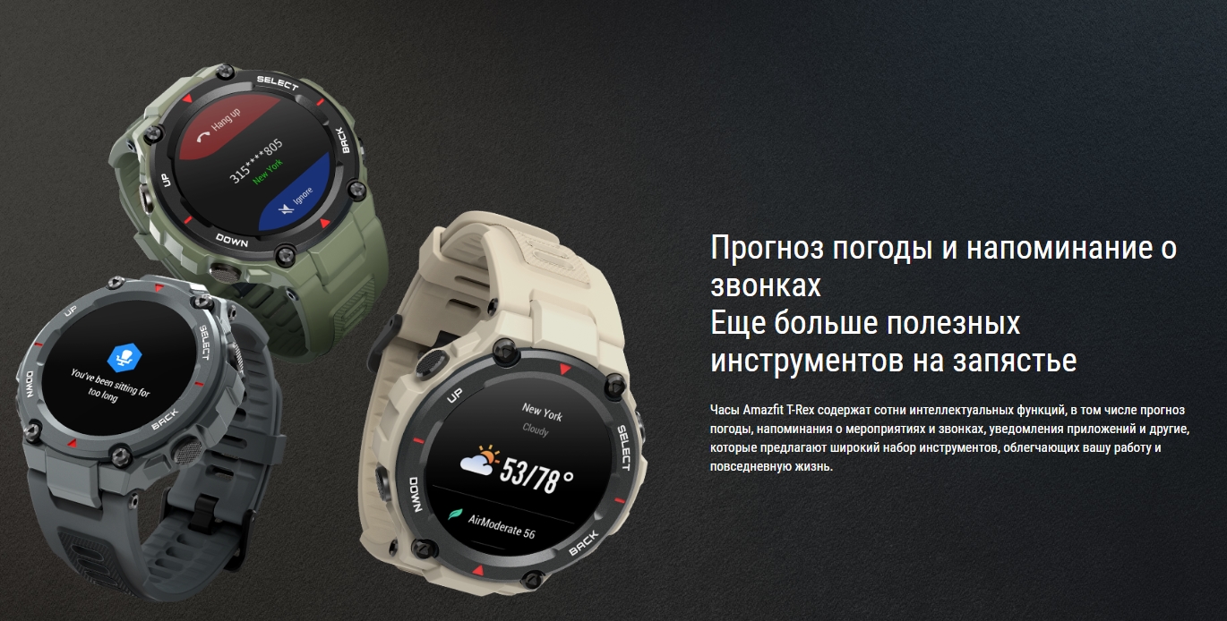 Умные часы Xiaomi Huami Amazfit T-REX Rock (A1919)