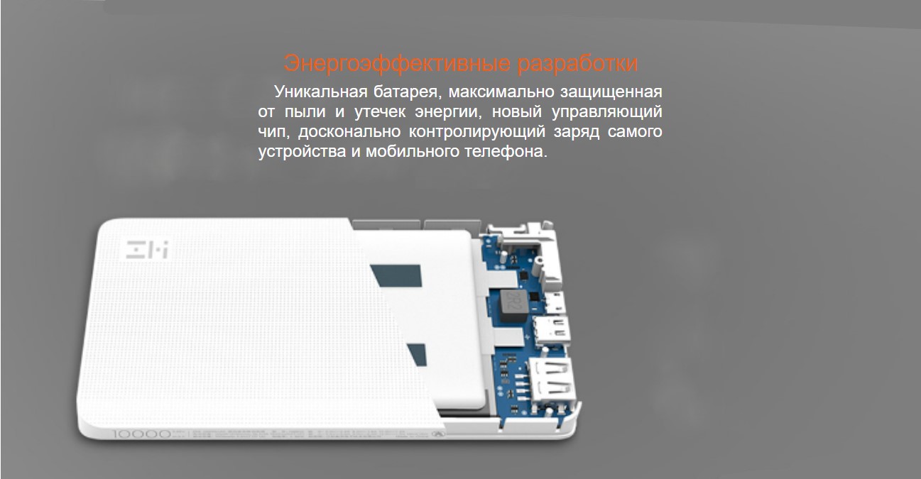 Портативное зарядное устройство Xiaomi ZMI Power Bank 10000 mAh Type-C
